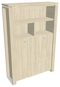 Dulap înalt pentru haine Verno+ S 140 x 46 x 210 cm, cu rafturi, salcâm / vanilie