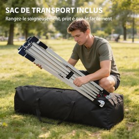 Outsunny Pavilon de grădină exterior 3x3 m, tonelă pliantă pop-up, roți, protecție solară UPF50+, înălțime reglabilă, alb | Aosom Romania