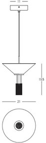 Pendul LED design modern decorativ Newy aurie
