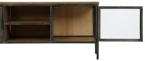 Comoda TV, neagra, din lemn si metal, Ferra