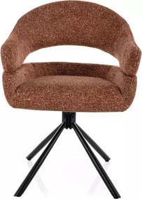 Scaun tapițat Borgo camel 35 / negru mat