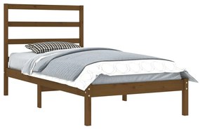 Cadru de pat, maro miere, 100x200 cm, lemn masiv de pin maro miere, 100 x 200 cm
