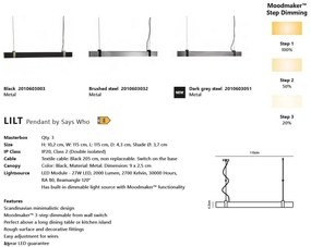 Lustra LED suspendata design modern Lilt gri inchis