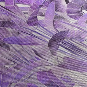Tablou - Frunze violet în tencuială (70x50 cm)