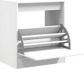 vidaXL Pantofar, alb, 60x42x69 cm, lemn prelucrat