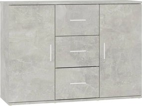vidaXL Servantă, gri beton, 91x29,5x65 cm, lemn prelucrat