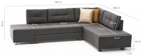 Coltar Extensibil Manama Corner Sofa Bed Right, Antracit