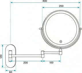 Oglindă LED Glow Black