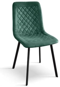 SET 4 Scaune Slim, structura metalica, catifea - ALBASTRU - CATIFEA - NEGRU - STANDARD