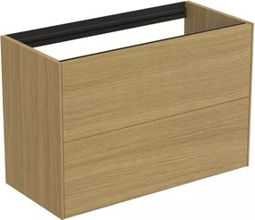 Dulap baza suspendat Ideal Standard Atelier Conca 2 sertare 80 cm finisaj stejar deschis
