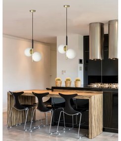 Lustră pe cablu DUO 2xE14/40W/230V aurie/neagră