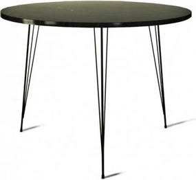 Masa SANDALF, negru cu efect de marmura, PAL melaminat, 90x90x75 cm