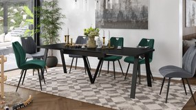 Mazzoni AVERY Negru Mat - MASĂ DE LOFT/INDUSTRIALĂ PENTRU SALON/SUFRAGERIE EXTENSIBILĂ - 2 MĂRIMI!