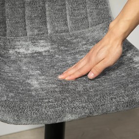 HOMCOM Scaun de bar modern, set de 2 scaune rotative cu spătar, reglabil pe înălțime, cu suport pentru picioare, tapițat, Gri închis | Aosom Romania