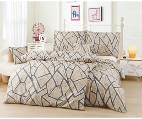 Lenjerie de pat maro deschis din microsatin pentru pat de o persoană cu 6 piese 140x200 cm Marco – My House