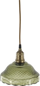 Lustra din sticla si alama, verde, H18/D21cm, 40W