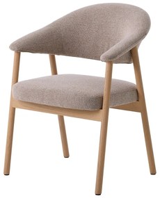 Set de scaune de sufragerie bej cu cotiere 2 buc. din lemn de stejar Elk – Unique Furniture