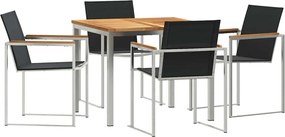 vidaXL Set de masă pentru grădină 5 pcs Maro Lemn solid de tec