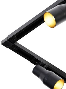 Sistem de iluminat pe șină modern cu 5 spoturi negre monofazate - Iconic Kohua