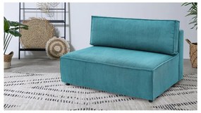 Modul pentru canapea albastru cu tapițerie din catifea reiată (de mijloc) Nihad modular – Bobochic Paris