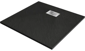 Mexen Hugo duș pătrat SMC 80 x 80 cm, negru, capac inox - 42708080-X