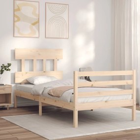3195146 vidaXL Cadru de pat cu tăblie, 100x200 cm, lemn masiv