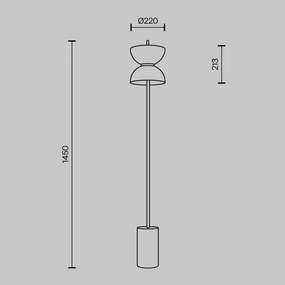 Lampadar modern alb din metal cu led Maytoni Kyoto