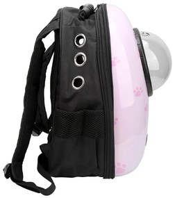 Rucsac pentru transportul animalelor de companie, roz cu model pisicuță