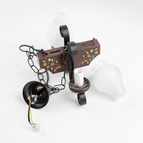 Brilagi - Lustru suspendat pe lanț QUEEN 2xE14/40W/230V fag/wenge