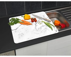 Protecție pentru peretele de la aragaz din sticlă temperată 50x56 cm Marble – Wenko