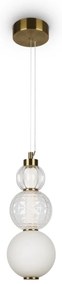 Pendul LED design modern Collar auriu, transparent, alb