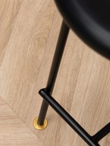 Scaun de bar pentru insulă din lemn de mango și metal, albastru, cu șezut rotund, 60,5 x Ø 32,5 cm, „Motta”