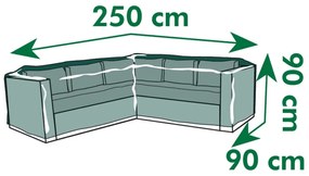Nature Husa mobilier de gradina, forma L, 250 x 90 x 90 cm