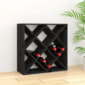 Dulap de vinuri, negru, 62x25x62 cm, lemn masiv de pin