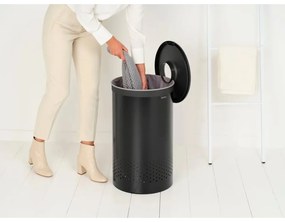 Coș de rufe negru mat din metal 60 l – Brabantia