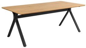 Masă de dining cu blat cu aspect de lemn de stejar 100x200 cm Bristol – Actona