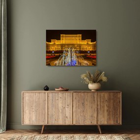 Tablou pe sticlă - Palatul Parlamentului, București, România (70x50 cm)