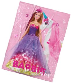 Carbotex Pătură pentru copii Barbie și UnicornulMagic, 130 x 170 cm