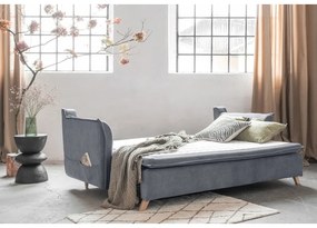 Canapea gri extensibilă cu tapițerie din catifea 225 cm Charming Charlie – Miuform