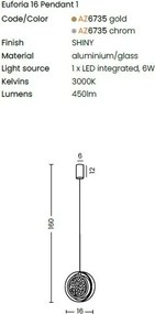 Pendul LED design decorativ EUFORIA 16 auriu