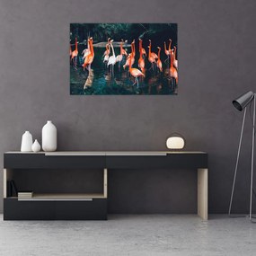 Tablou - turmă de flamingo (90x60 cm)