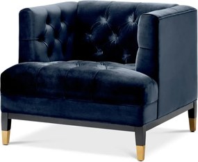 Fotoliu elegant design LUX Castelle, catifea albastra