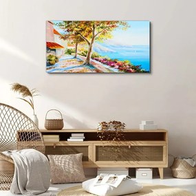 Tablou canvas flori copaci mare cer