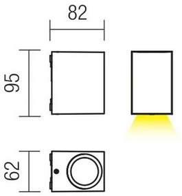 Aplică LED de exterior Redo 9907 BEAM LED/5W/230V IP54