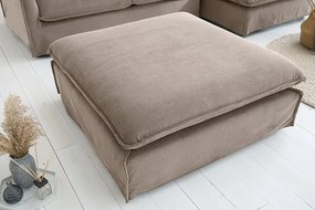 Taburete, suport pentru picioare Heaven 100cm, catifea raiata greige