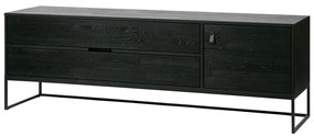 Comodă TV neagră din lemn de frasin 180x61x44 cm Silas – WOOOD