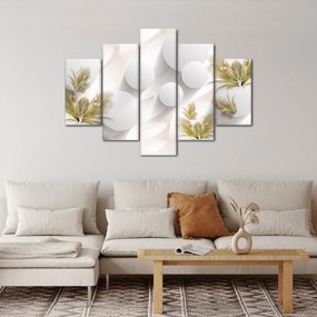 Tablou - 3D cercuri cu flori (150x105 cm)