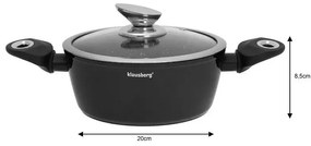 Set oale si tigai Klausberg KB 7322, 15 piese, Termocuplu, Orificiu de turnare, Inductie, Negru