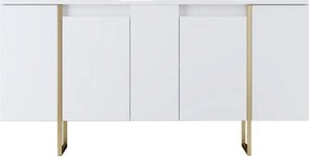 Consola, Hanah Home, Luxe, 160x35x80 cm, Alb/Auriu