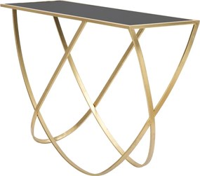 Consola Ring, Mauro Ferretti, 120x40x79 cm, fier, negru/auriu